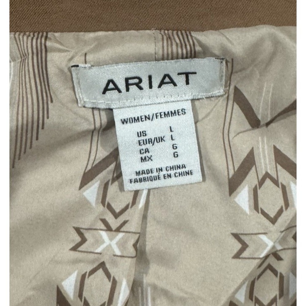 Ariat Trailblazer Blazer Jacket Women Large Camel Brown Western Aztec Cowgirl - Picture 2 of 8
